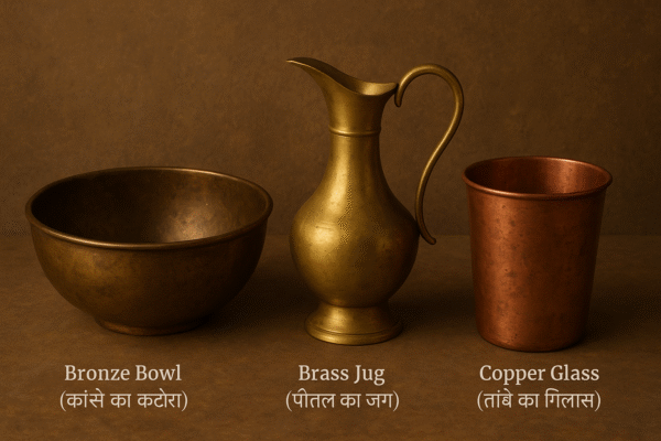 Bronze (कांसा), Brass (पीतल) and Copper (तांबा)in Indian Tradition